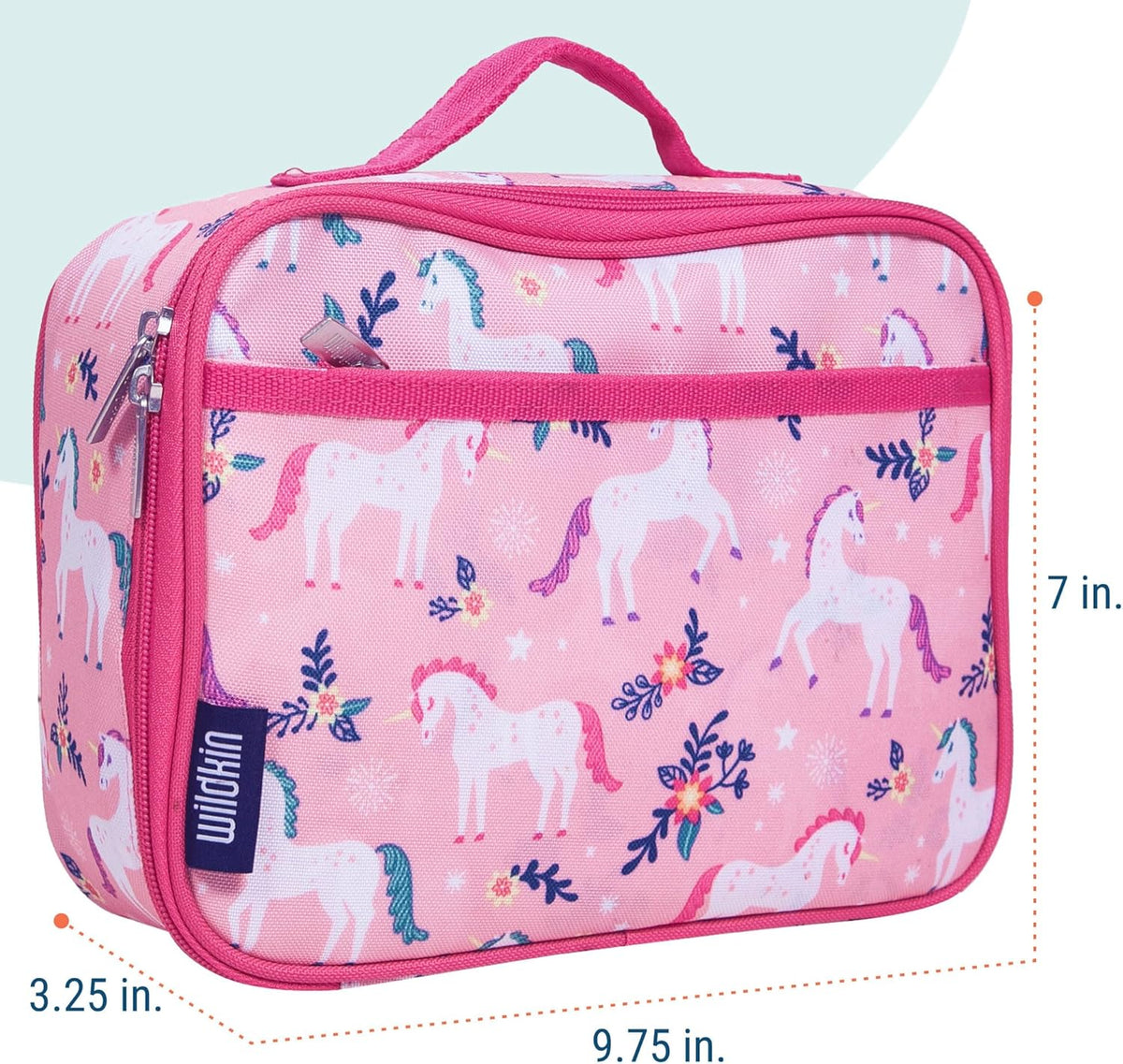 Wildkin Kids Insulated Lunch Box – Durable and Reusable for School & Travel - Magical Unicorns