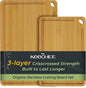 Chopping Board 2-Pcs Natural Bamboo Cutting Board With Juice Channels & Knife-Friendly Finish For Versatile Kitchen Use, Ideal Charcuterie & Chopping Multi-Use