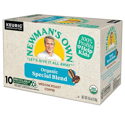 Newman's Own Organic Special Blend, Keurig Single Serve K-Cup Pods, Medium Roast Coffee, 60 Count, (6 Packs of 10)