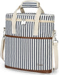 Tirrinia Insulated Wine Gift carrier - 3 Bottle Travel Padded Wine Carry Cooler Tote Bag with Handle and Adjustable Shoulder Strap, Stripe