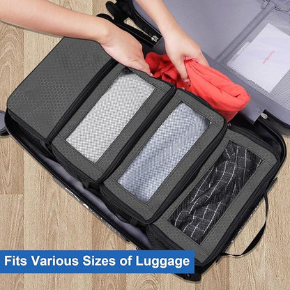 Suitcase Organizer, Travel Luggage Organizer Portable Hanging Travel Shelves Collapsible Hanging Packing Cubes for Carry on Suitcase