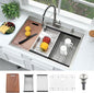 33x19 Drop In Kitchen Sink Workstation-Bokaiya Stainless Steel Kitchen Sinks Drop In 33 Inch Deep Workstation Top Mount 16 Gauge Single Bowl Drop In Sink Kitchen with Cutting Board