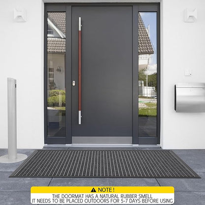 Indoor Outdoor Front Door Mats, 48" x 36" Rubber Backing Non Slip Durable Welcome Floor Mats for Patio, Garage Entrance, Stain and Fade Resistant Commercial Doormats for High Traffic