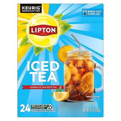 Lipton Iced Tea K-Cups, Unsweetened Black Iced Tea, 24 K-Cup Pods