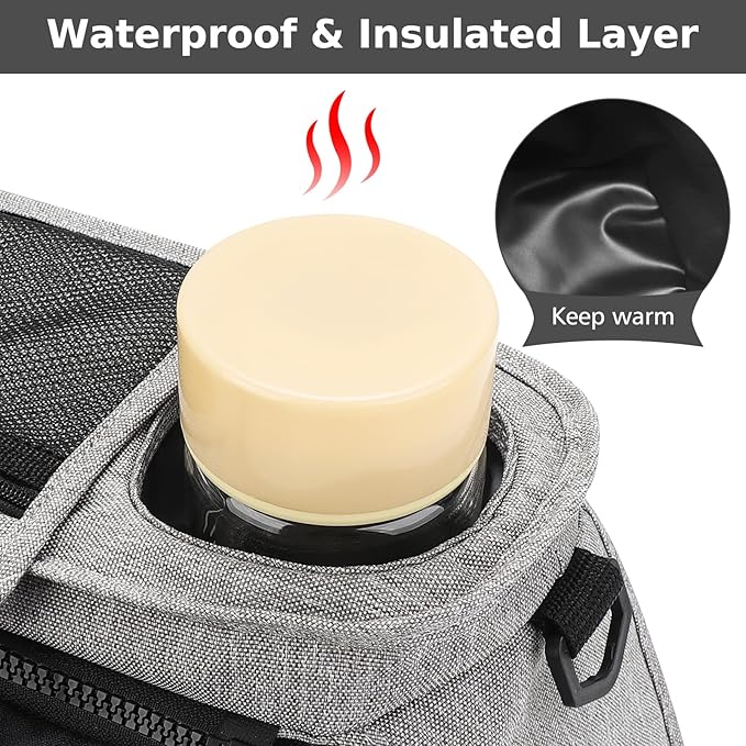 Accmor Universal Stroller Organizer with Insulated Cup Holder Detachable Phone Bag and Shoulder Strap,Stroller Bag Caddy Organizer Fits for Uppababy, Baby Jogger, Britax Strollers