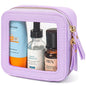 LETGO Clear Makeup Bags, TSA Approved Toiletry Bag with Zipper, Mini Clear Makeup Organizer Fit Carry-on Travel Essentials,Clear Cosmetic Bags for Women Men (0-Mini-Purple)