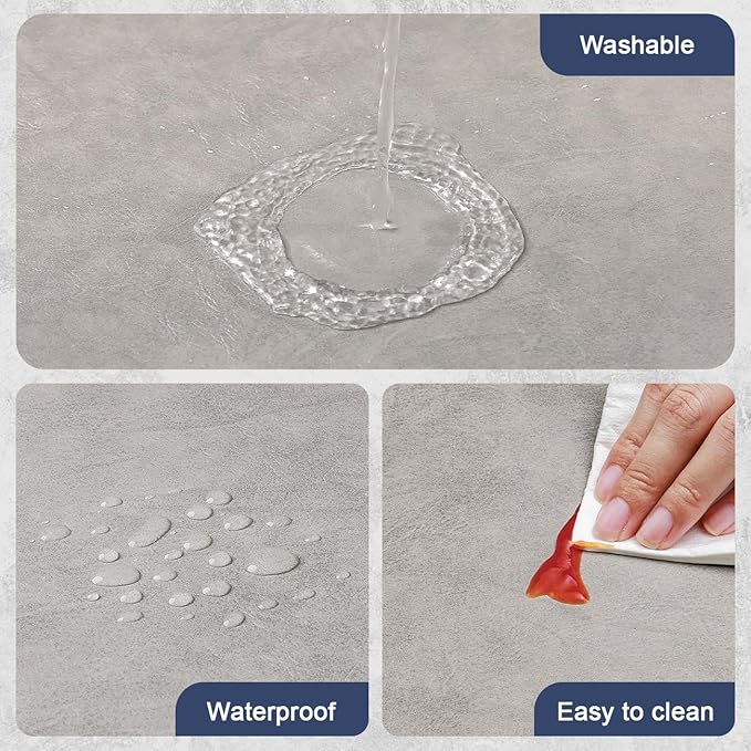 Vinyl Placemats Set of 6, Dual Sided Place Mats