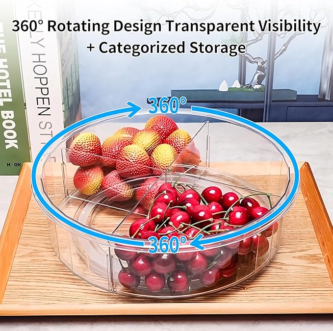 2 Pack Lazy Susan, 11.5 Inch Lazy Susan Organizer, 360 Degree Swivel, for Kitchen, Pantry, Refrigerator, Bathroom and Vanity Countertops (Clear) (2P-11.5 Inch)