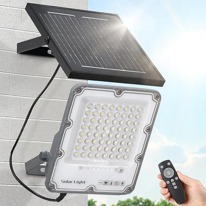 100W Solar Flood Light Outdoor Waterproof, 24000LM 6500K LED Solar Street Light