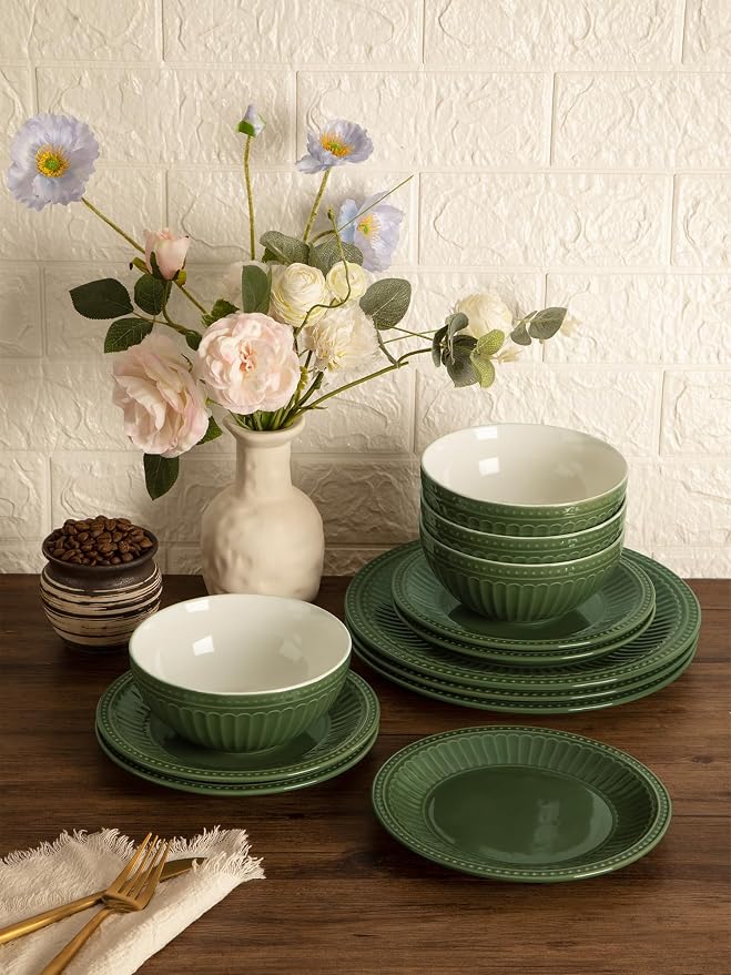 Famiware Ceramic Plates and Bowls Sets, Handmade Dishes Dinnerware