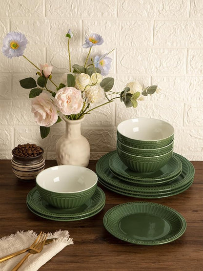 Famiware Ceramic Plates and Bowls Sets, Handmade Dishes Dinnerware