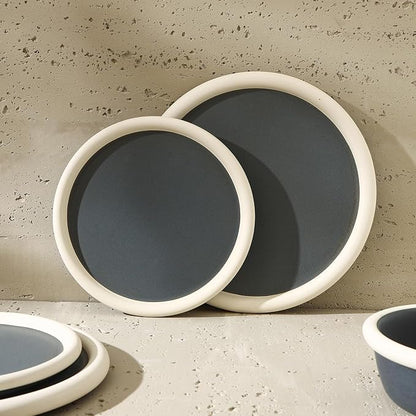 Stone Lain Capri 24-Piece Dinnerware Set Stoneware, Plates and Bowls Set, Microwave and Dishwasher Safe, Dish Set for 8, Grey