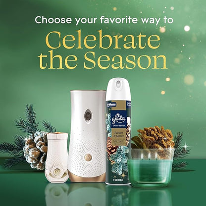 Glade PlugIns Refills Air Freshener, Balsam & Spruce, Scented and Essential Oils for Home and Bathroom, 0.67 Fl Oz, 10 Count