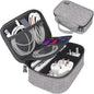 sisma Electronics Cords Organizer Tech Accessories Storage Case Travel Small Carrying Bag for Charging Cables Adapter USB Plugs Power Cord Leads - Grey 1680d