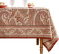 ISAENNE Designer French Red Long Rectangle Tablecloth,Linen Table Cloth with Cashew Pattern,Stain Proof Decor Tablecloths for Dining Thanksgiving Kitchen Christmas,63"*102"-Chauffrey D