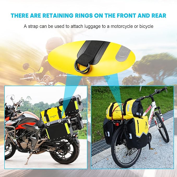 WILD HEART Waterproof Bag Duffel Bag 20L 30L 40L with Welded Seams Shoulder Straps, Mesh Pocket for Kayaking, Camping, Boating,Bicycle,Motorcycle