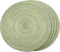 FunWheat Round Braided Placemats Set of 4 Place mats for Dining Tables Woven Heat Resistant Table Mats 15 inch (E Light Green, 4pcs)