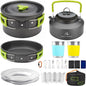 Camping Cookware Set - 19-Piece Lightweight Backpacking Cookware with Pots, Pans, Utensils - Compact Outdoor Cooking Kit for Camping, Hiking, Backpacking & Survival