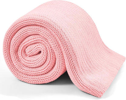 L'AGRATY Knitted Weighted Blanket - 48"x72" 12lbs Cooling Chunky Knit Heavy Blanket for Adults Braided Crochet Throw Thick Cable Yarn Knit Decorative No Beads Evenly Weighted Machine Washable