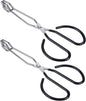 MSY BIGSUNNY Stainless Steel Scissor Tongs Heavy Duty Cooking Tongs with Soft Handles (2, black 10" + 10")