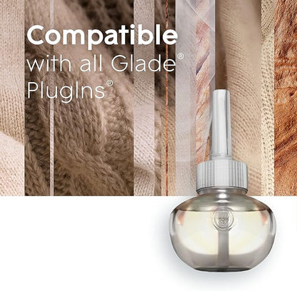 Glade PlugIns Refills Air Freshener, Scented and Essential Oils for Home and Bathroom, Cashmere Woods, 6.7 Fl Oz, 10 Count (Packaging May Vary)