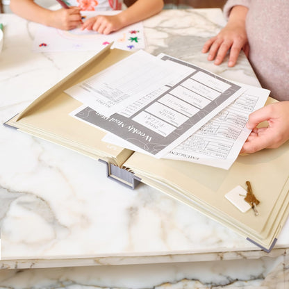 Savor | 2025 Edition The Folio™ Document Organizer | Custom Dyed Cloth-Bound Expanding File for Important Papers, Passports, Birth Certificates & More | Ideal for Home Organization & Graduation Gift