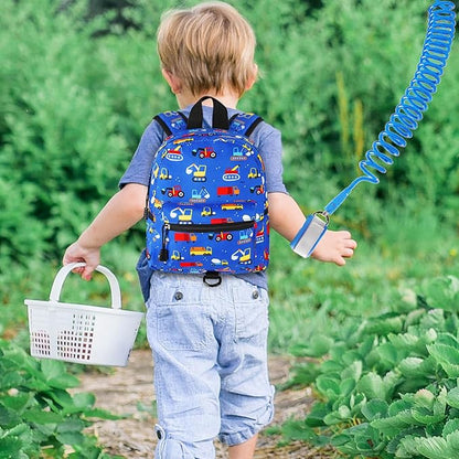 Accmor Toddler Backpack Harness Leash, Mini Baby Walking Backpacks with Anti Lost Wrist Link, Cute Truck Kids Back Pack Harnesses Leashes Tether for 1-3 Yeas Boys Outdoor Travel
