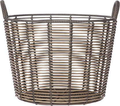 76QT rattan woven basket, withhandle, extra-large storagebasket, suitable for all areas ofthe home