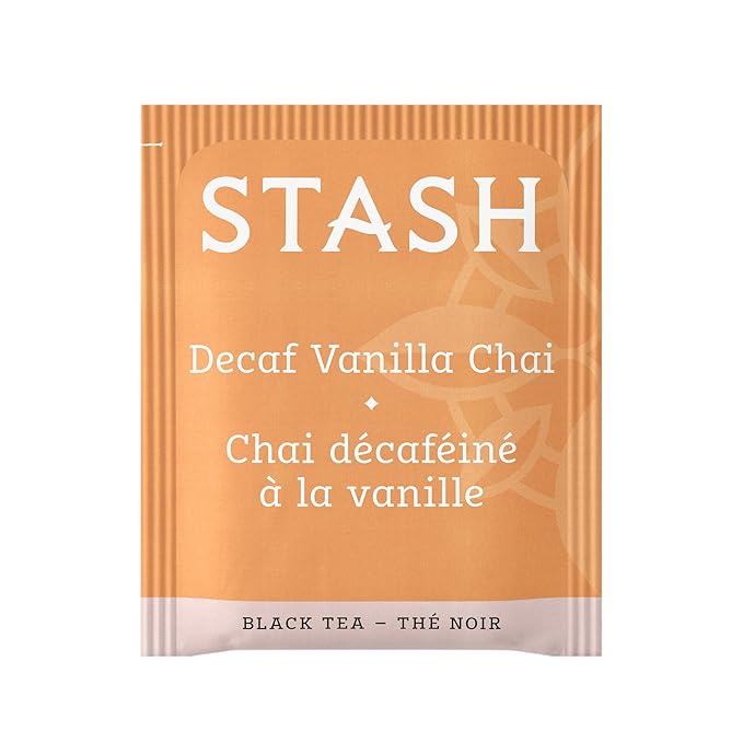 Stash Tea Decaf Vanilla Chai Tea, 6 Boxes With 18 Tea Bags Each (108 Tea Bags Total)