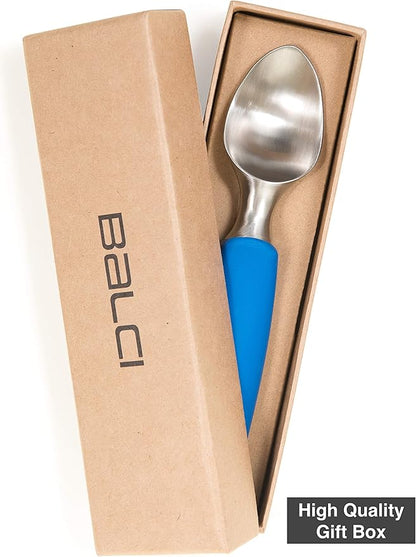 Balci Ice Cream Scoop - Heavy Duty Stainless Steel Icecream Scooper With Non-Slip Rubber Grip - Professional Metal Ice-Cream Spade - Dishwasher Safe – Blue