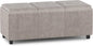 SIMPLIHOME Avalon 42 inch Wide Contemporary Rectangle Storage Ottoman in Distressed Grey Taupe Vegan Faux Leather, Assembled, for the Living Room, Entryway and Family Room