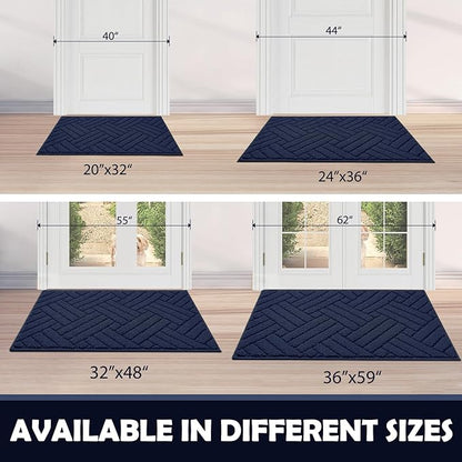 Door Mat Indoor Doormat, Entryway Rug Door Mats Non-Slip Rubber Backing, Low-Profile Entrance Rugs, Absorbent Resist Dirt Doormats Washable Floor Door mat,Blue 20"x31.5"
