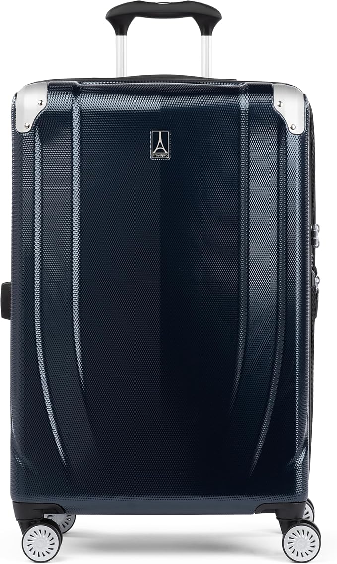 Travelpro Pathways 3 Hardside Expandable Luggage, 8 Spinner Wheels, Lightweight Hard Shell Suitcase, Checked Medium 25 Inch, Royal Blue