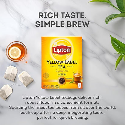 Lipton Yellow Label Finest Blend | Premium Black Tea | Indian Chai | Compatible for Milk | 450 Grams (Pack of 2)