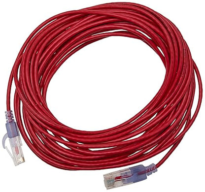 Monoprice Cat6A Ethernet Network Patch Cable - 25 Feet - Red | 10-Pack, 10G - SlimRun Series