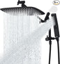G-Promise All Metal 12 Inch Shower Head with Massage Mode Handheld, Rain Shower Head with Handheld Spray Combo, 3-Way Diverter with Pause Setting, 11 Inch Adjustable Extension Arm (Matte Black)