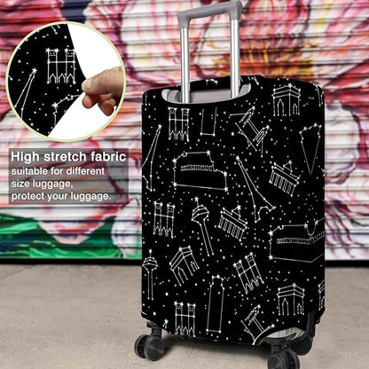 Travel Luggage Cover Suitcase Protector Fits 18-32 Inch Wheel Covers PatternedTravel Related Items Flower Luggage Protector Elastic M