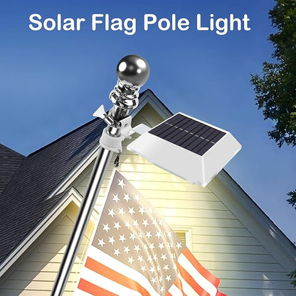 Solar Flag Pole Light, Bright Warm White 3000k Flagpole Light Upgrade Solar