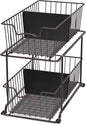 SimpleHouseware 2 Tier Cabinet Wire Basket Drawer Organizer, Brown