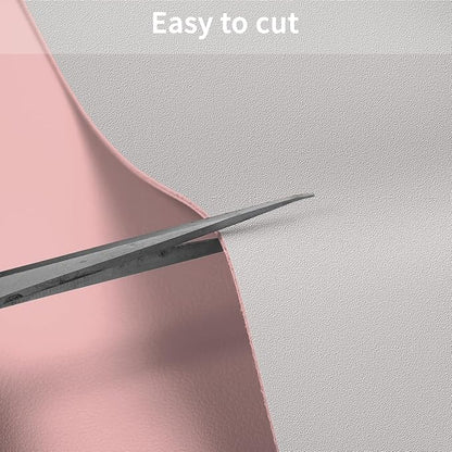Leather Desk Mat,1.8mm Thick,16x60 Inch Desk Cover,Desk Protector Mat,Dresser Cover Top,XL Desk Mat,Table Top Protector,Dresser Protector Top(Pink+Silvery,16x60)