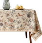 ISAENNE Designer French Light Beige Small Rectangular Tablecloth,Linen Florals and Birds Pattern Table Cloth,Anti-Wrinkle Decorative Tablecloths for Dining Thanksgiving Kitchen,55"*71"-Cornucopia