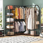 Tribesigns L Shape Clothes Rack, Corner Garment Rack with Storage Shelves and Hanging Rods, Space-Saving Large Open Wardrobe Closet for Bedroom