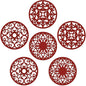 SMARTAKE 6 Set Silicone Trivets, Multi-Use Carved Trivet, Insulated Non-Slip Durable Kitchen Mats, Flexible Modern Kitchen Table Mat, for Hot Dishes, Pots, Dining Countertop, Red