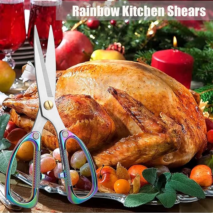 2-Piece Kitchen Shears Set, Heavy Duty Professional Poultry Meat Scissors,Multi-Purpose Stainless Steel, Dishwasher Safe