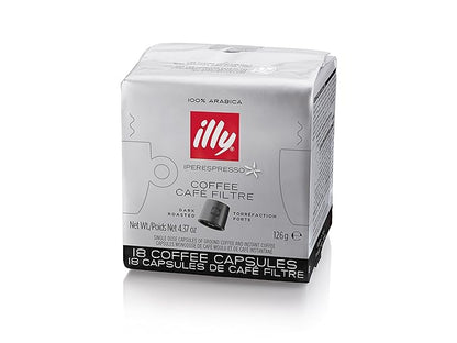 illy Coffee, iper Coffee Capsule, Dark Roast Drip Pods, illy iperEspresso Machines (18 ct)