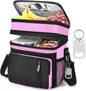 Insulated Lunch Bag Women | Large Adult Lunch Box | Double-Layer Reusable Lunch Bags | Leak-Proof Tote Cooler Bag for Work Picnic Outdoors | 16L, Pink