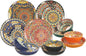 Mandala Dinnerware Sets (16 PCS) Serves for 4, Porcelain Dishes Set, Microwave and Dishwasher Safe, Scratch Resistant, Bohemian Style Dining Ware Service for 4, Colorful No.1