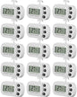 Frienda 16 Pack White Digital Fridge Thermometer Waterproof Refrigerator and Freezer Room Max/min Record Function LCD Screen Refrigerator Thermometer with Hook and Magnetic Back for Home