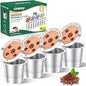 CAPMESSO Reusable K Cups for keurig: Stainless Steel 5-Hole Coffee Pods - Refillable Kcup Coffee Filters Compatible with Keurig K Supreme/K Slim/K-Duo Gen 2 with MultiStream Technology (4 Pack)
