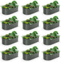 A ANLEOLIFE 12-Set 8X4X2 ft Galvanized Raised Garden Bed Kit, Oval Metal Deep